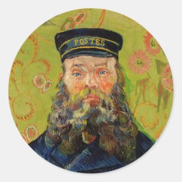 Van Gogh Postman. Portrait Impressionismus Art Runder Aufkleber