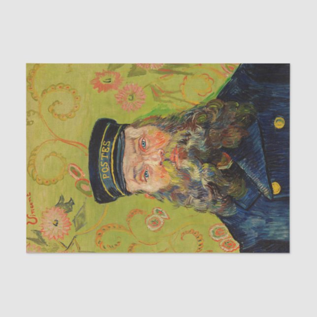 Van Gogh Postman. Portrait Impressionismus Art Seidenpapier (Vorderseite)