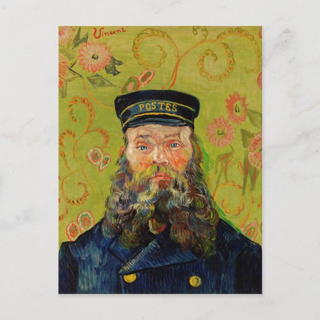 Van Gogh Postman Portrait Malerei Alte Antike Kuns Postkarte (Vorderseite)
