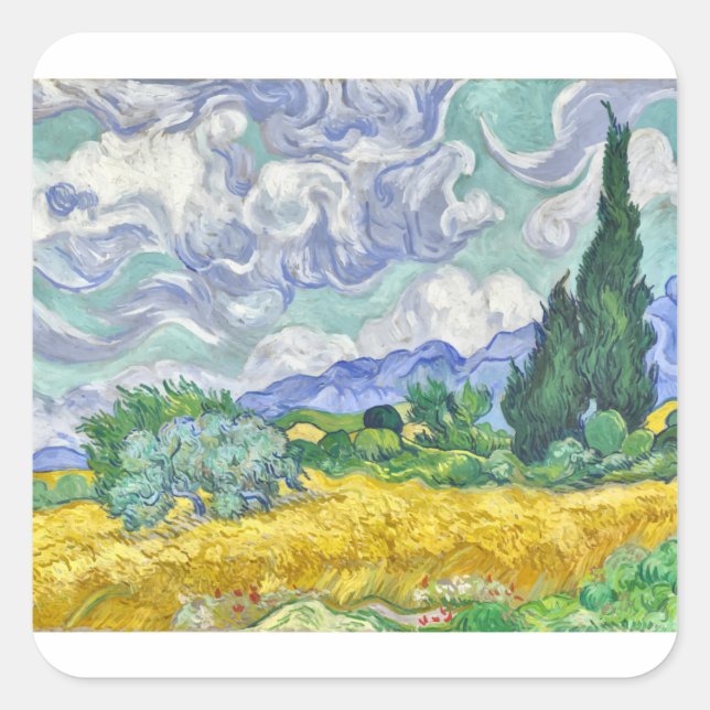 Van Gogh Quadratischer Aufkleber (Vorderseite)