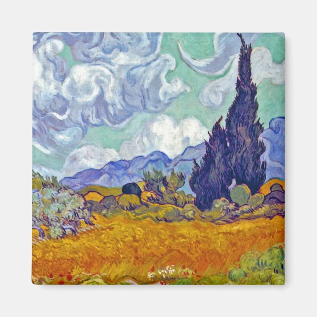 Van Gogh - Radfeld mit Fahrrädern Magnet (Vorne)