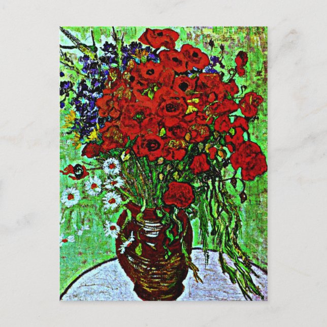 Van Gogh - Red Poppies and Daisies Postkarte (Vorderseite)