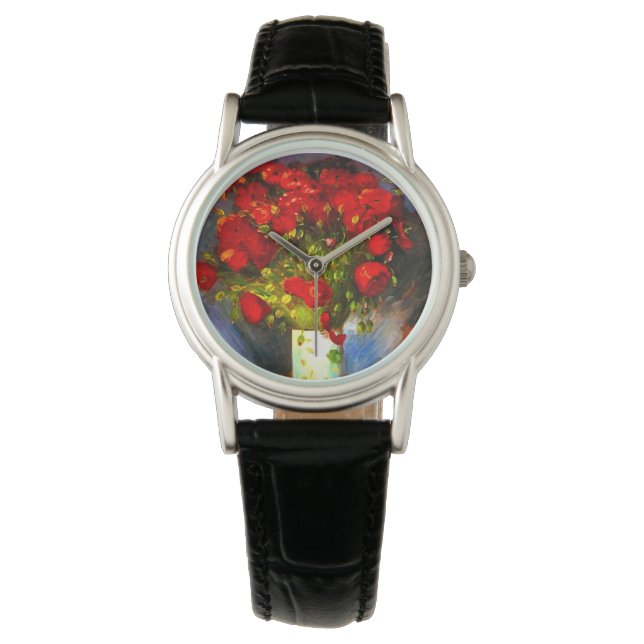 Van Gogh Red Poppies Armbanduhr (Vorderseite)