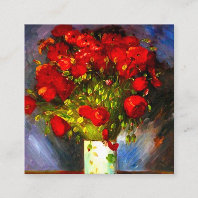 Van Gogh Red Poppies Begleitkarte (Vorderseite)