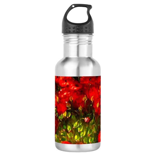 Van Gogh Red Poppies Edelstahlflasche (Vorderseite)