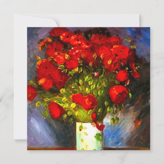 Van Gogh Red Poppies Einladung (Vorderseite)