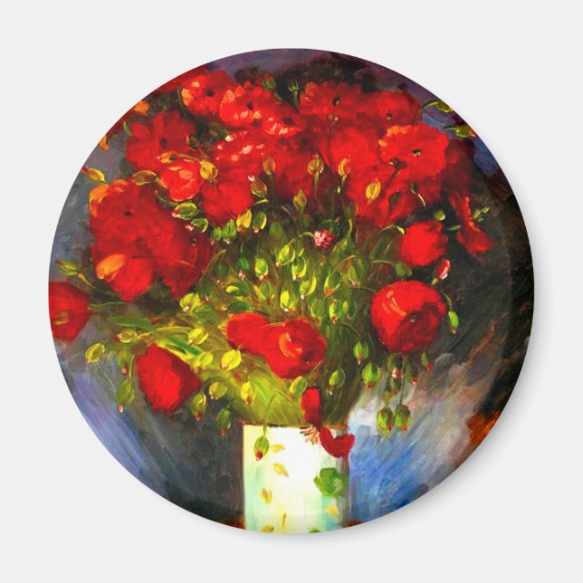 Van Gogh Red Poppies Magnet (Vorne)