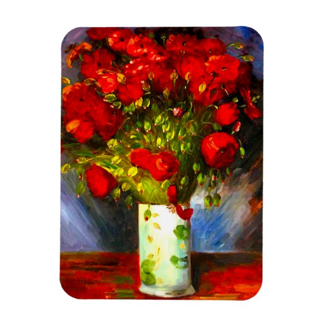 Van Gogh Red Poppies Magnet (Vertikal)