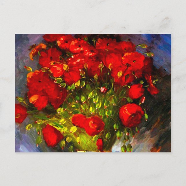Van Gogh Red Poppies Postkarte (Vorderseite)