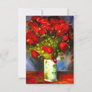 Van Gogh Red Poppies RSVP Karte