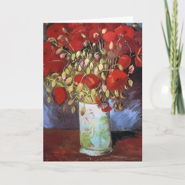 Van Gogh Red Poppies Vielen Dank Karte (Vorderseite)