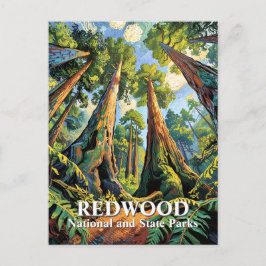 Van Gogh Redwoods Park California Poster Style Postkarte