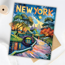 Van Gogh Retro New York Central Park USA Travel Postkarte