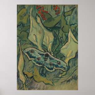 Van Gogh Riesiger Pfauenspinner Vintage Naturkunst Poster