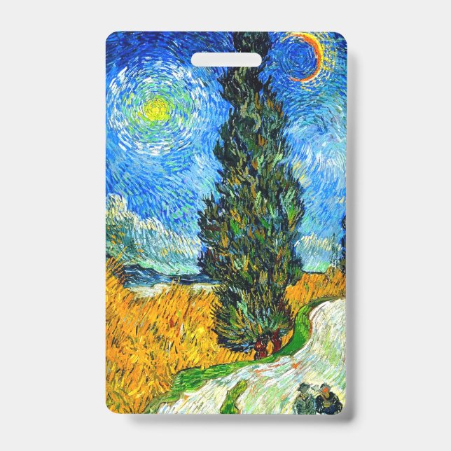 Van Gogh Road mit Cypress und Star Ausweis (Vorderseite)