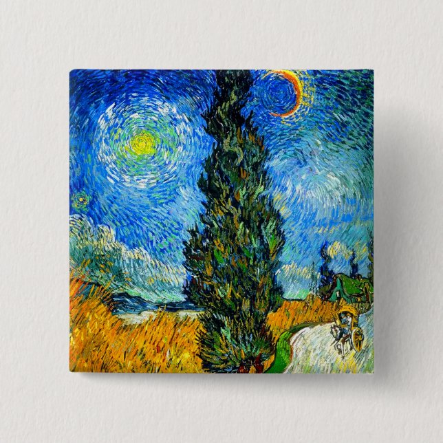 Van Gogh Road mit Cypress und Star Button (Vorderseite)