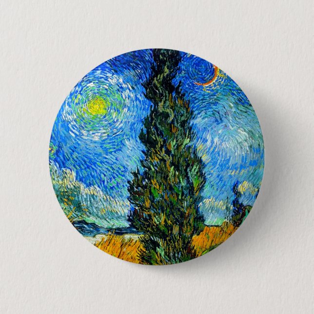 Van Gogh Road mit Cypress und Star Button (Vorderseite)