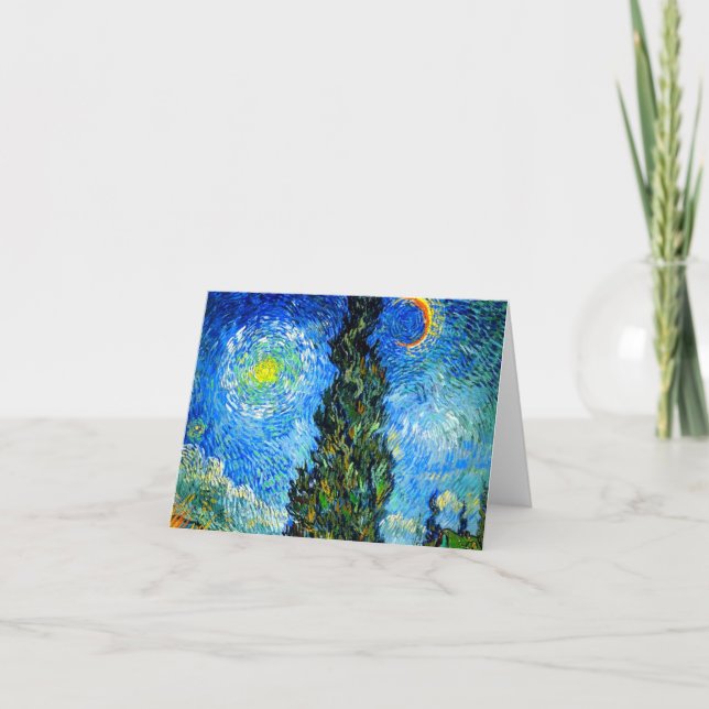 Van Gogh Road mit Cypress und Star Einladung (Vorderseite)