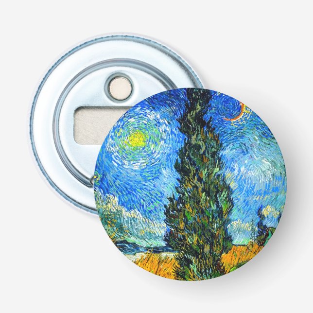 Van Gogh Road mit Cypress und Star Flaschenöffner (Vorderseite)