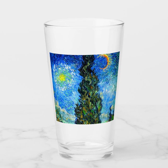 Van Gogh Road mit Cypress und Star Glas (Vorderseite)