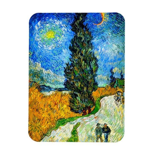 Van Gogh Road mit Cypress und Star Magnet (Vertikal)
