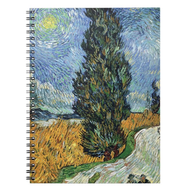 Van Gogh Road mit Cypressionismus Notizblock (Vorderseite)