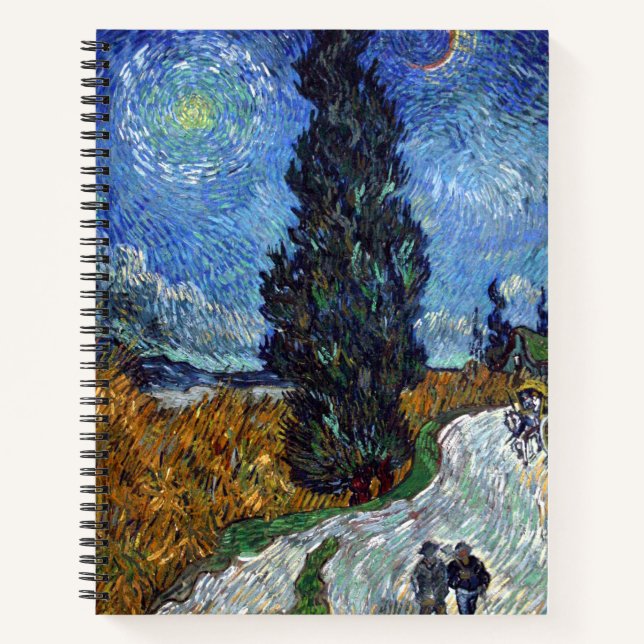 Van Gogh Road mit Cypressionismus Notizbuch (Vorderseite)