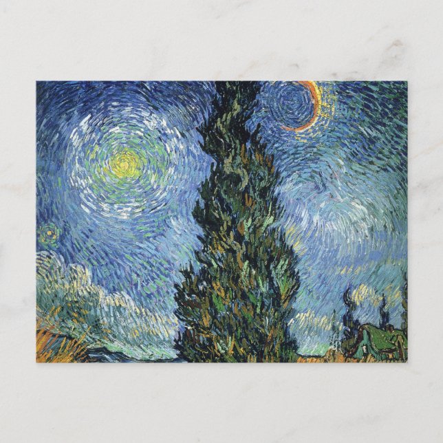 Van Gogh Road mit Cypressionismus Postkarte (Vorderseite)