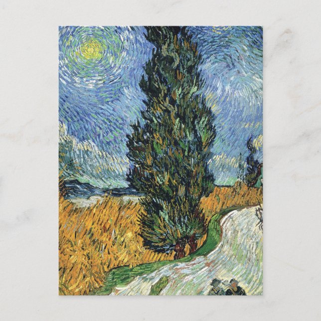 Van Gogh Road mit Cypressionismus Postkarte (Vorderseite)