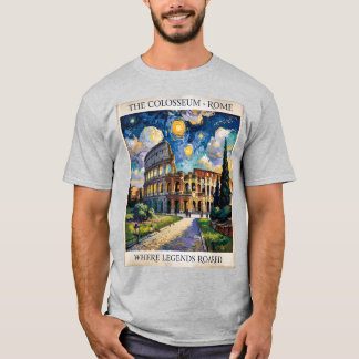 Van Gogh Rome Kolosseum Ölgemälde Retro Vintag T-Shirt