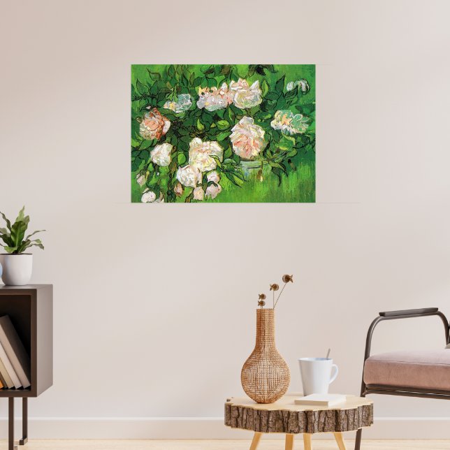 Van Gogh - Rosa Roses, Poster (Wohnzimmer 3)