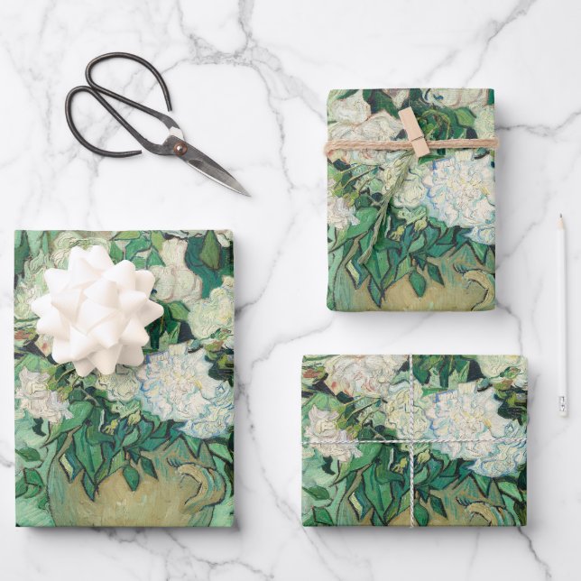 Van Gogh Rose Bekannte Alte Kunst Geschenkpapier Set (Vorderseite)