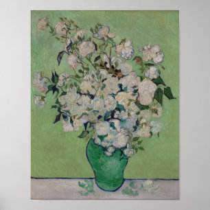 Van Gogh Rose Blumenmalerei Poster