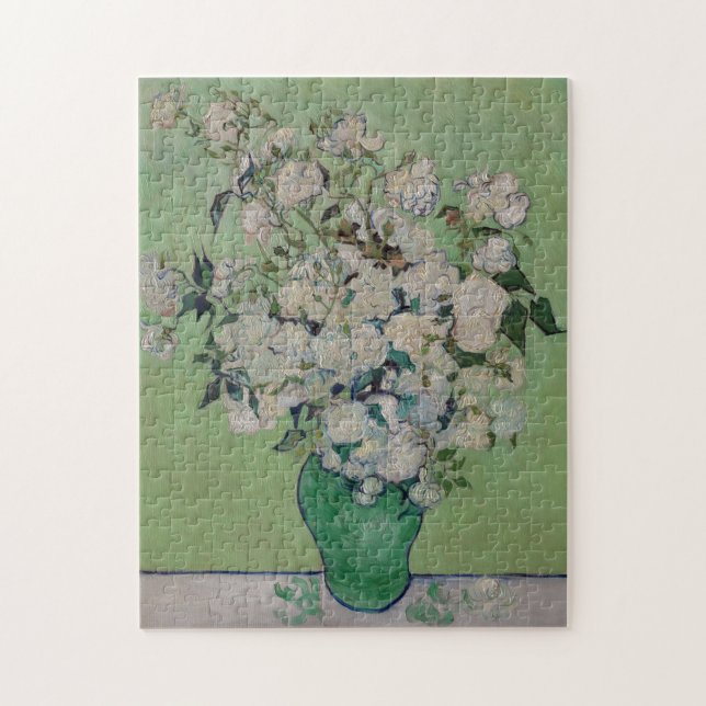 Van Gogh Rose Blumenmalerei Puzzle (Vertikal)