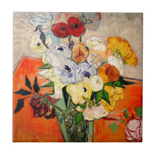 Van Gogh Rose und Anemones Fliese