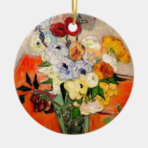 Van Gogh Rose und Anemones Keramik Ornament