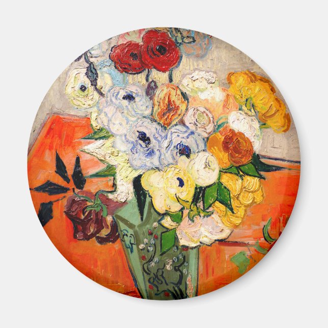 Van Gogh Rose und Anemones Magnet (Vorne)