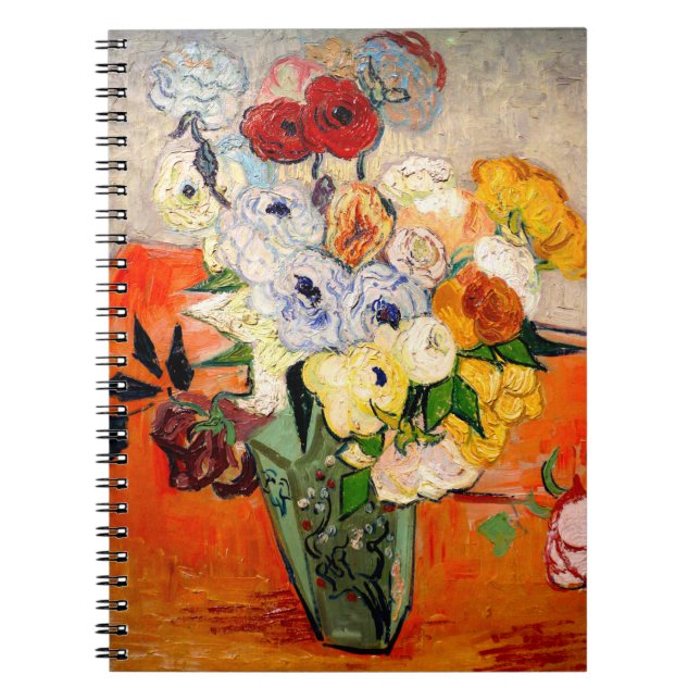 Van Gogh Rose und Anemones Notizblock (Vorderseite)