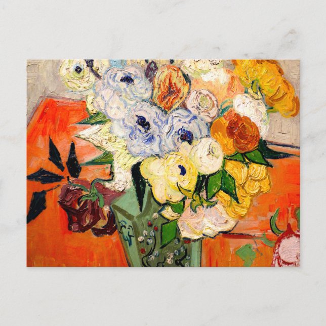 Van Gogh Rose und Anemones Postkarte (Vorderseite)