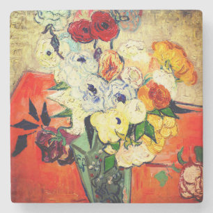 Van Gogh Rose und Anemones Steinuntersetzer