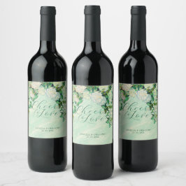 Van Gogh Roses Wedding Wine Label Weinetikett