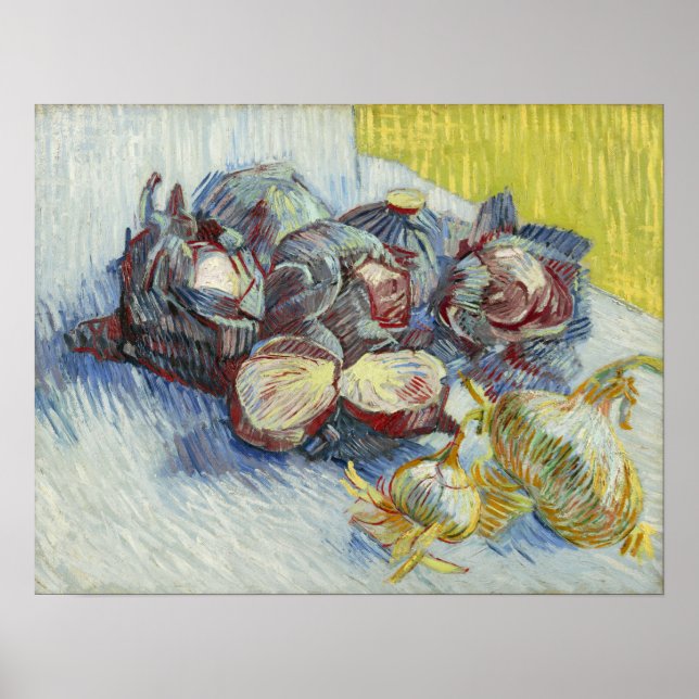 Van Gogh - Rote Kohl und Zwiebeln Poster (Vorne)
