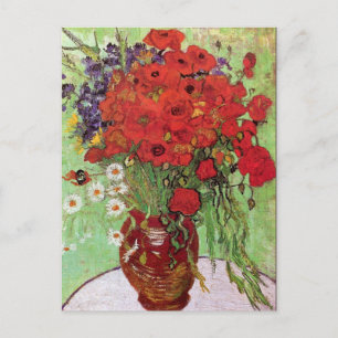 Van Gogh Rote Mohnblumen und Gänseblümchen Vintage Postkarte