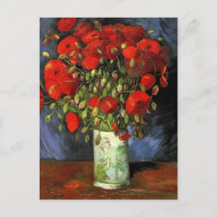 Van Gogh Rote Mohnblumen, Vintage Save the Date Ankündigungspostkarte