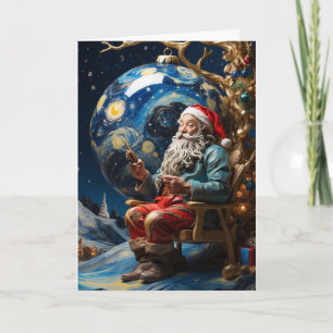 Van Gogh Santa Card Starry Night Christmas Art Karte