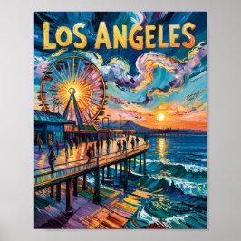Van Gogh Santa Monica Pier Los Angeles Kalifornien Poster
