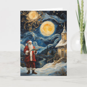 Van Gogh Santa Weihnachtskarte Starry Night Holi Karte