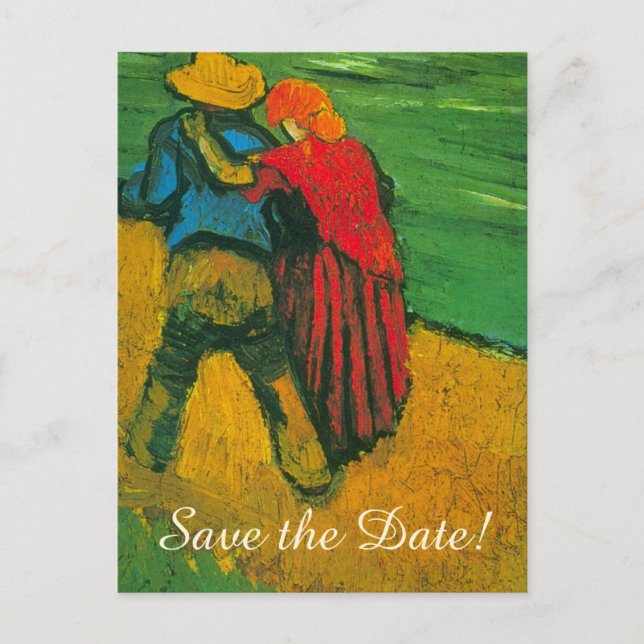 Van Gogh Save the Date! Zwei Liebhaber Ankündigungspostkarte (Vorderseite)