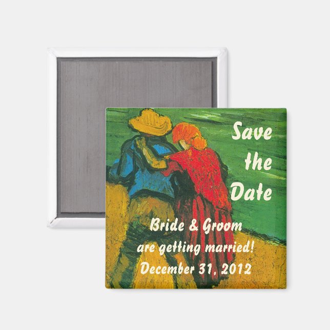 Van Gogh Save the Date! Zwei Liebhaber Magnet (Vorderseite/Rückseite)