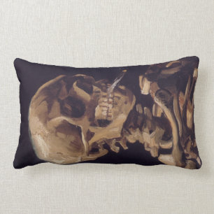 Van Gogh Schädel eines Skeletts mit brennender Zig Lendenkissen